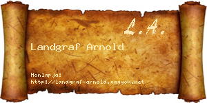 Landgraf Arnold névjegykártya